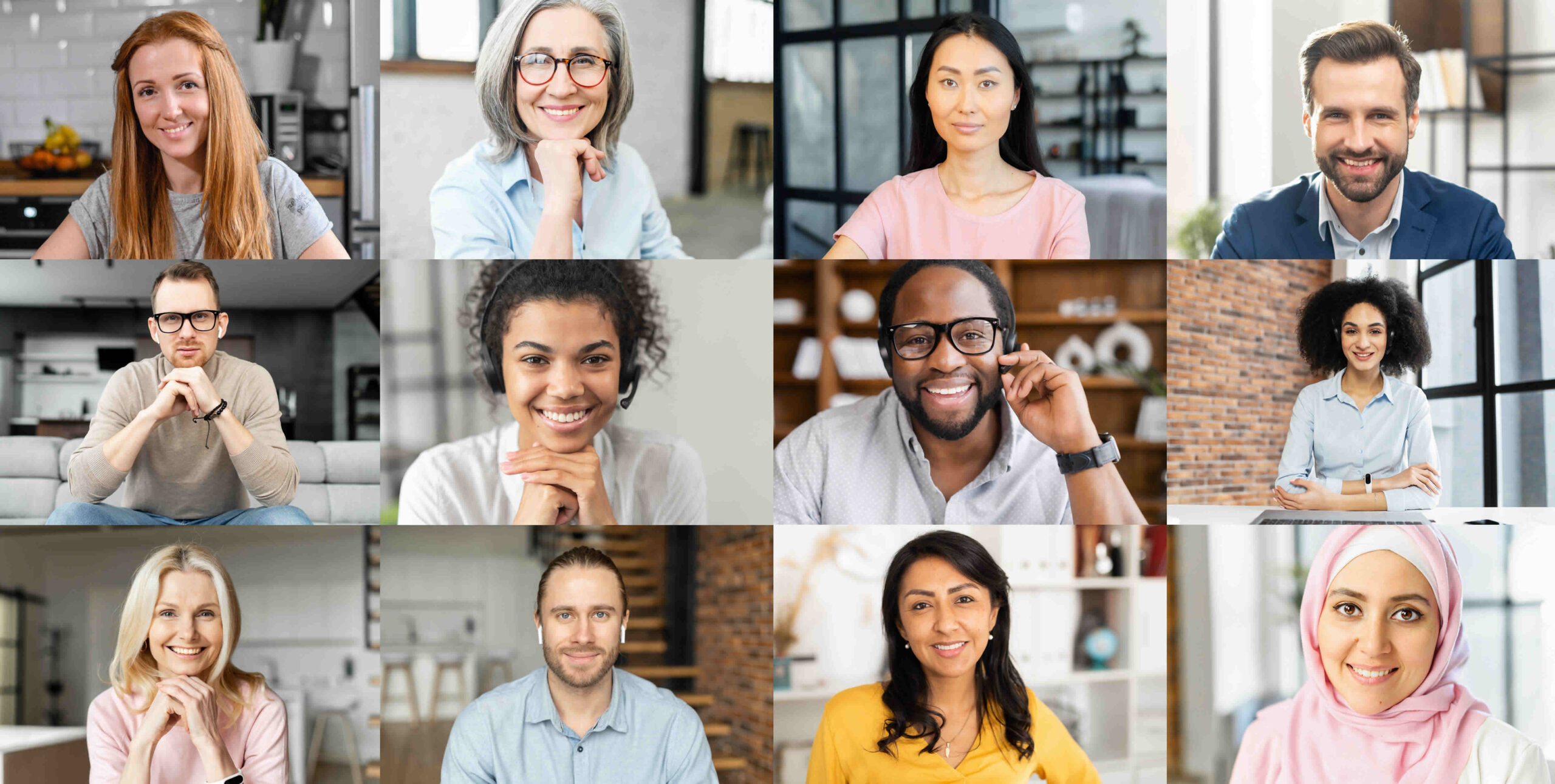 Collage of people smiling